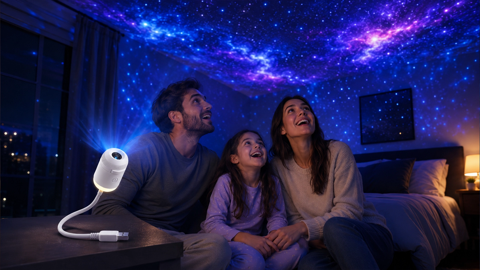 SpaceScape projector creating a starry room